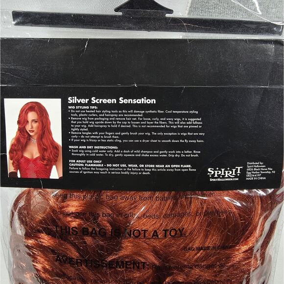 SPIRIT HALLOWEEN SILVER SCREEN SENSATION RED WIG – LONG MERMAID HAIR, ONE SIZE - Picture 2 of 7